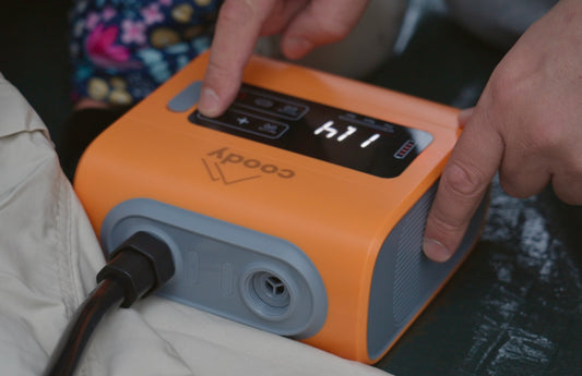 Coody elektrische Luftpumpe 133P Lithium Orange – Produktbild 2 | Coody Camping