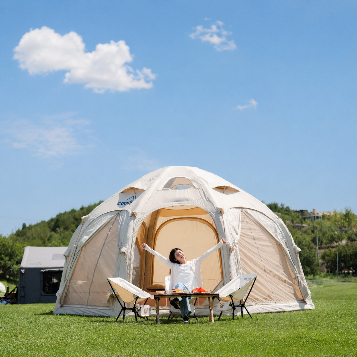 Coody Dome Aufblasbares Kuppelzelt Beige – Coody – Aufblasbare Zelte & Camping Zubehör