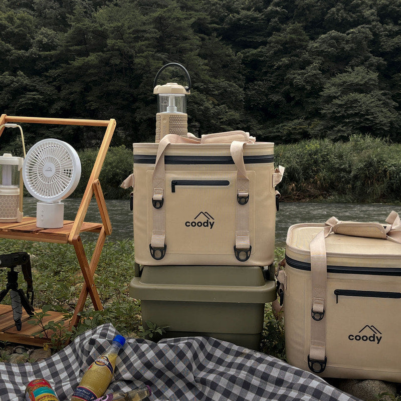 Coody Kühltasche - Cooler bag Beige/Olivegrün/Grau