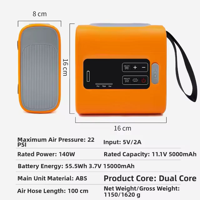 Coody elektrische Luftpumpe 133P Lithium Orange – Produktbild 9 | Coody Camping