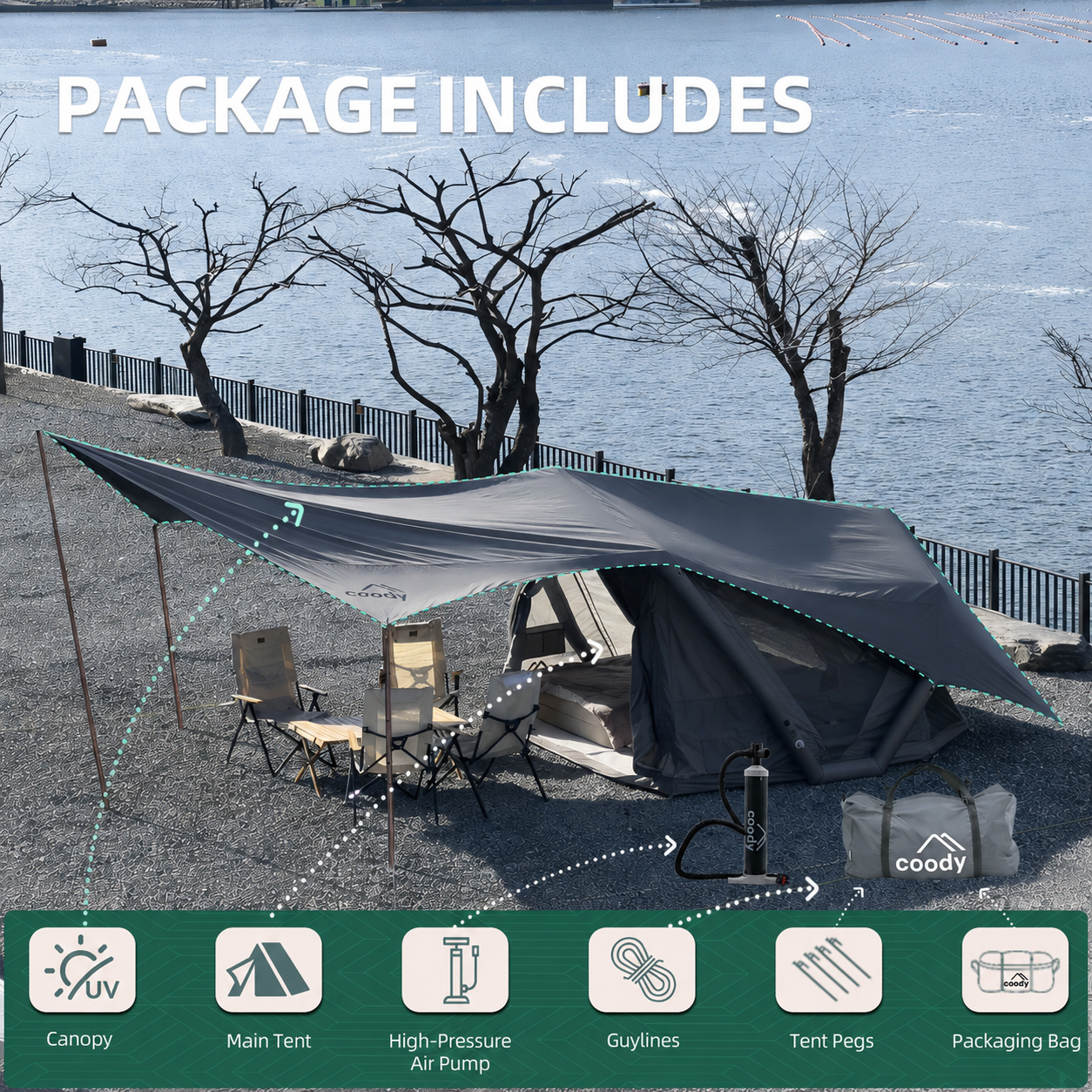 Coody Havena - Premium Inflatable Air Tent – Various Colors verfügbar