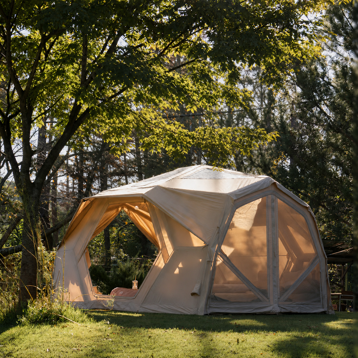Coody Hub Station Pro Aufblasbares Luftzelt Beige – Coody – Aufblasbare Zelte & Camping Zubehör