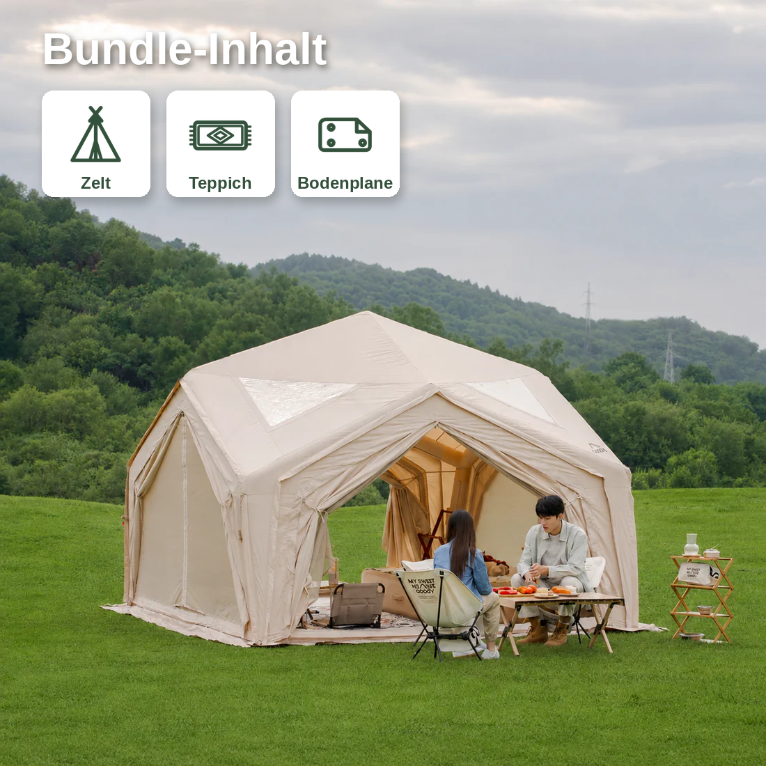 Coody Hub Station Bundle – Zelt + Teppich + Bodenplane