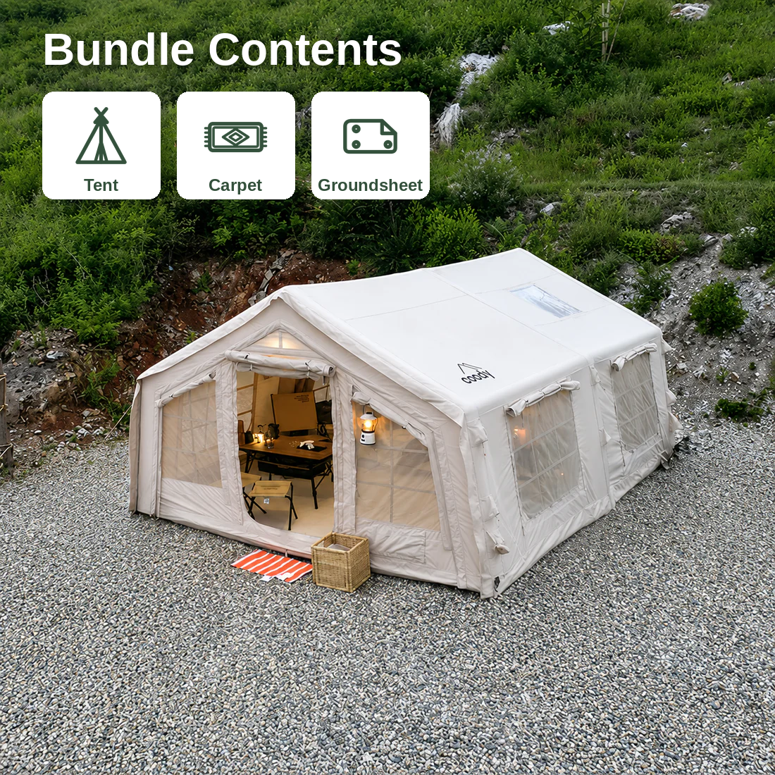 Coody 13.68 Pro Bundle – Tent + Carpet + Groundsheet