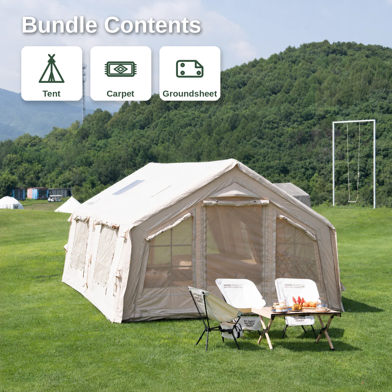 Coody 17.28 Bundle – Tent + Carpet + Groundsheet