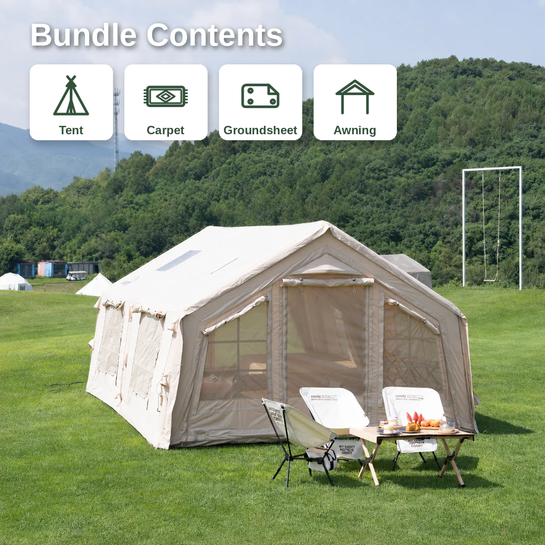 Coody 17.28 Bundle – Tent + Carpet + Groundsheet + Awning