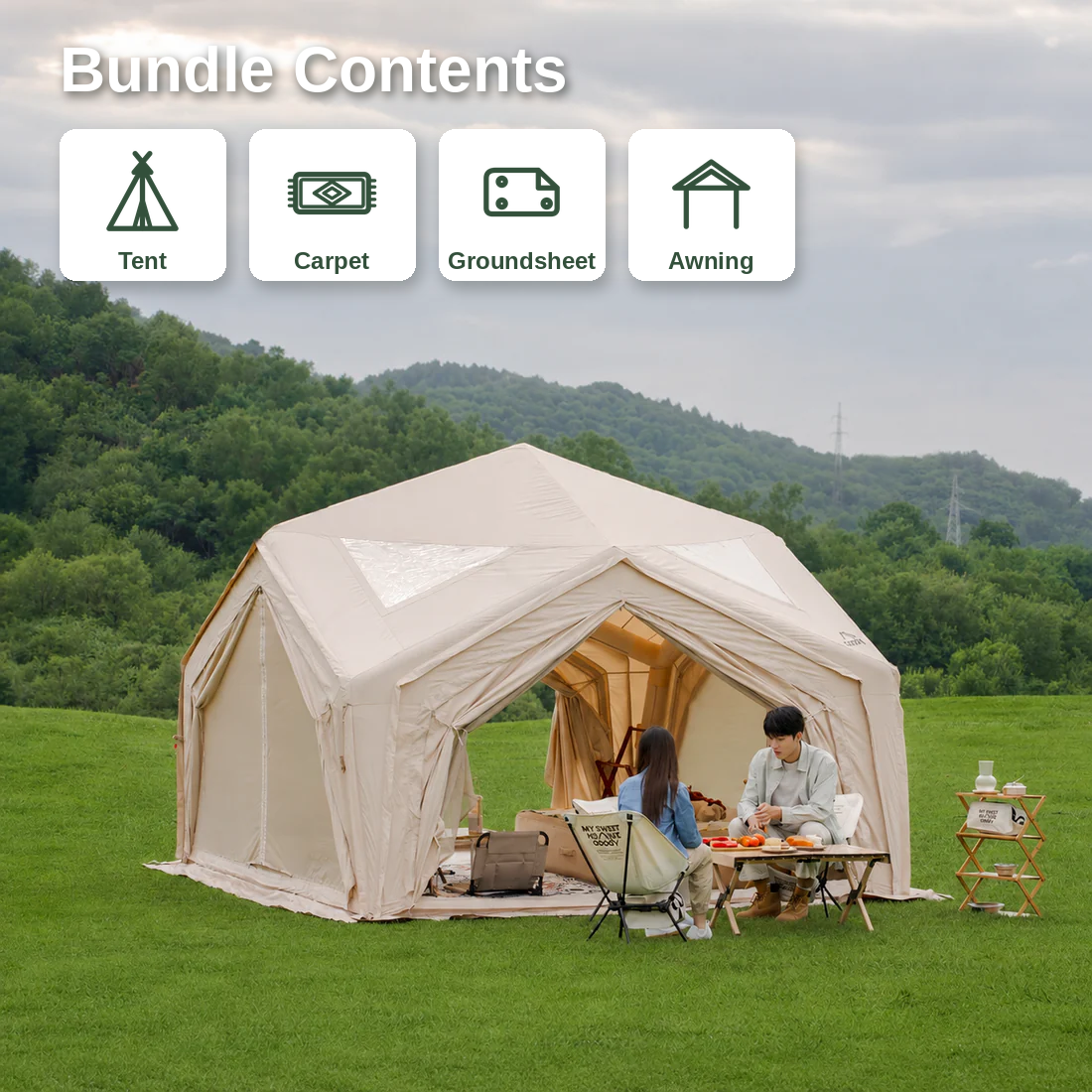 Coody Hub Station Bundle – Tent + Carpet + Groundsheet + Awning